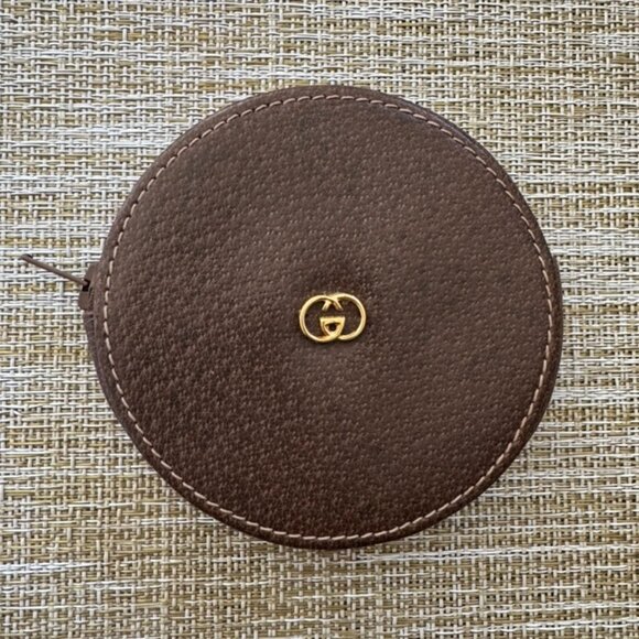 Gucci GG Round Coin purse in Brown Leather - Picture 1 of 7